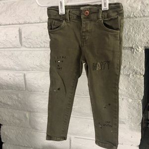 Zara Green Denim Pants